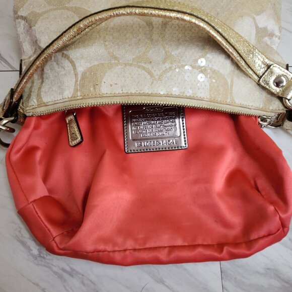 Coach Tan and Cream Satchel with Signature Style - Picture 12 of 14